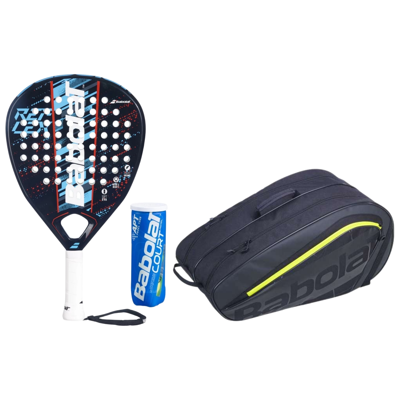 Babolat Padel Pakketilbud (Reflex 2023 + RH Padel Performance Lite + Court Padel X3)